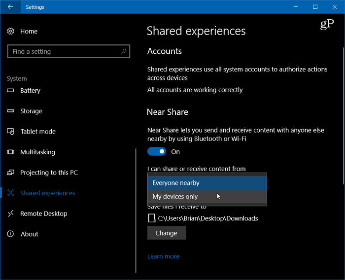 1 Schakel Near Share Windows 10-instellingen in