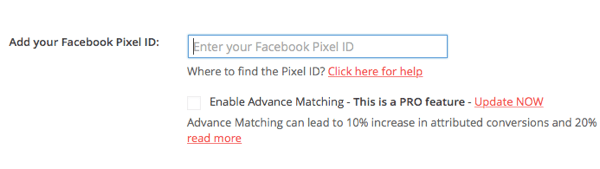Plak uw pixel-ID van Facebook in de PixelYourSite-plug-in.