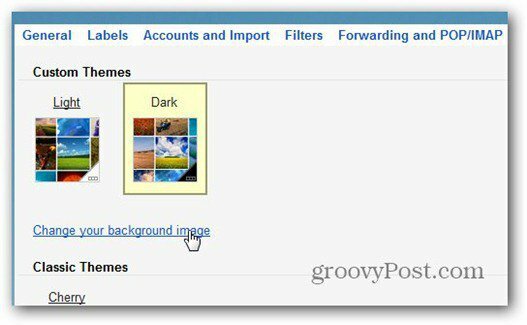 custome thema's licht donker Gmail
