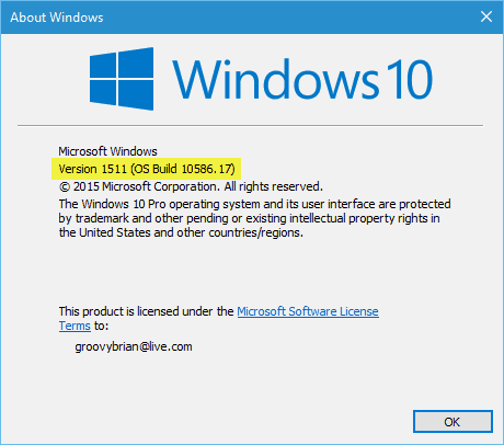 Windows 10 build 10586.17