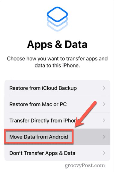iPhone-verplaatsingsgegevens van Android