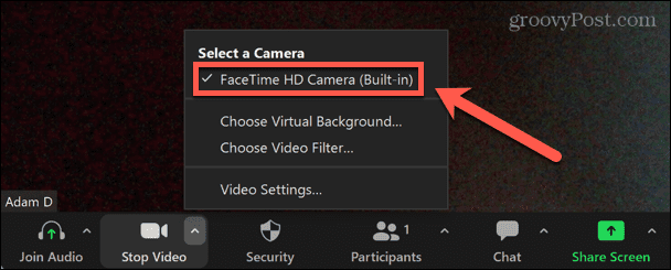 zoom videocamera selectie