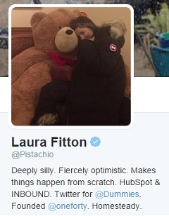 Het Twitter-profiel van Laura Fitton.