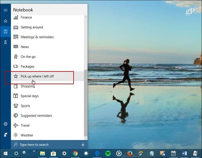 Cortana Notebook Ga verder waar ik gebleven was