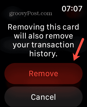 Apple Pay bevestig verwijderen op Apple Watch