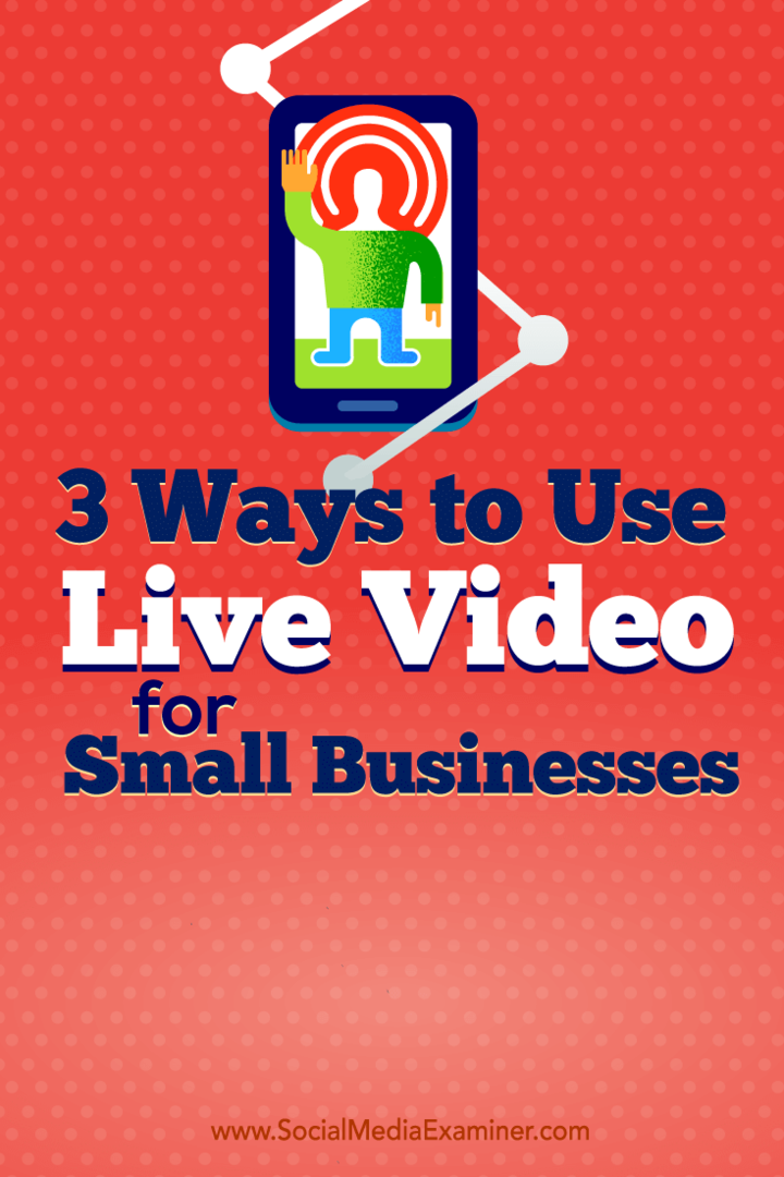 Tips over drie manieren waarop eigenaren van kleine bedrijven live video gebruiken.