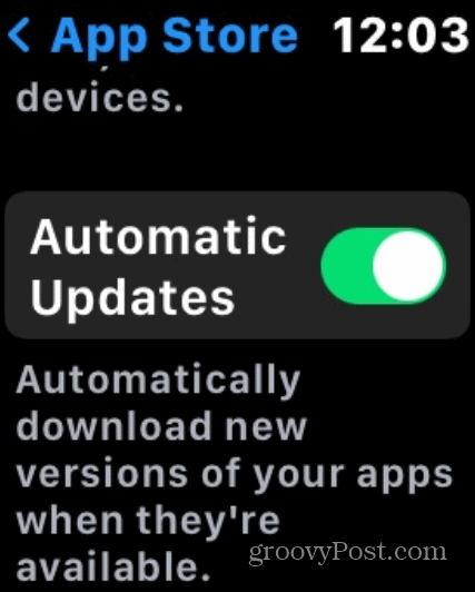 automatische updates Apple Watch