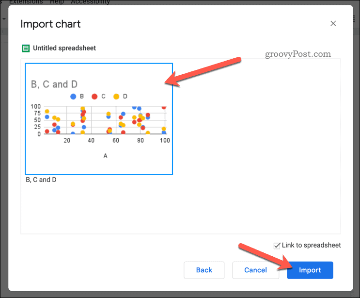 Een diagram importeren in Google Docs