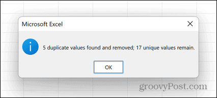 Excel-duplicaten verwijderd