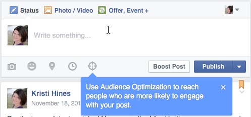 Facebook-doelgroepoptimalisatie voor updates van berichten