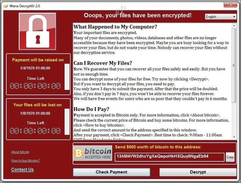 Microsoft brengt noodbeveiligingsupdate uit voor Wanacrypt Ransomware
