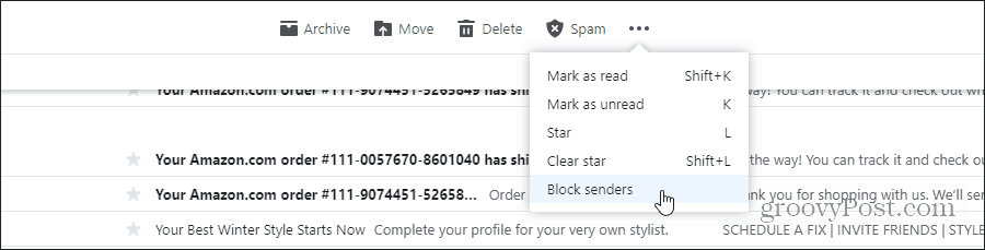 blokkeer afzenders in yahoo-mail
