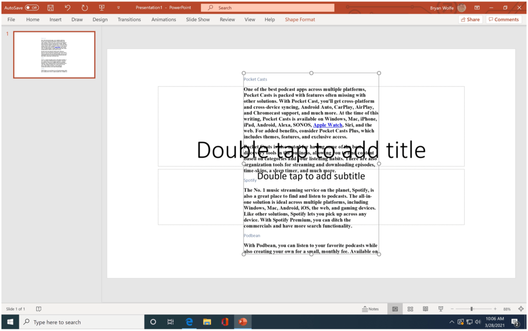 Importvoorbeeld van Microsoft PowerPoint