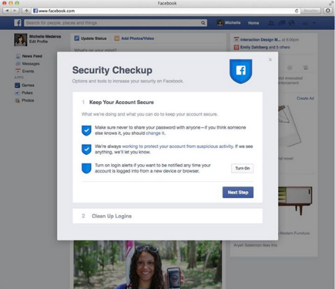 Facebook test een nieuwe functie voor beveiligingscontrole