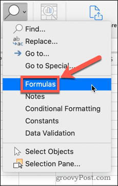 formules vinden in Excel