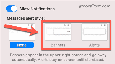 banners en waarschuwingen mac