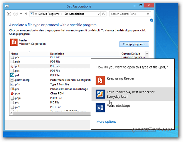Maak PDF's en foto's geopend in Windows 8 Desktop-programma's