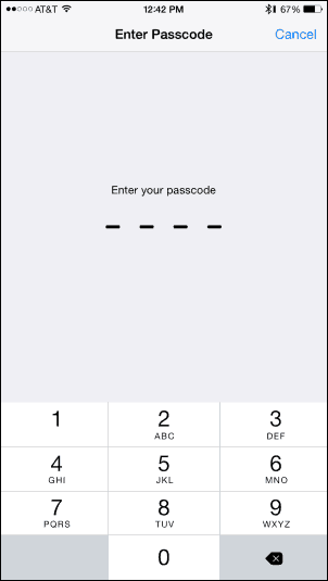 Voer toegangscode in - Voeg vingerafdruk toe aan Touch ID