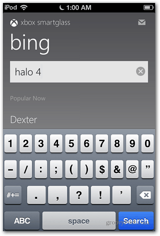 SmartGlass Bing Zoek iOS