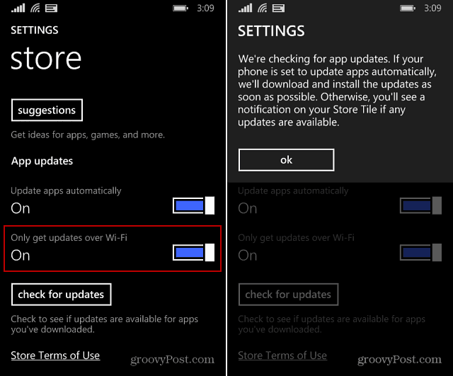 Instellingen voor Windows Phone Store