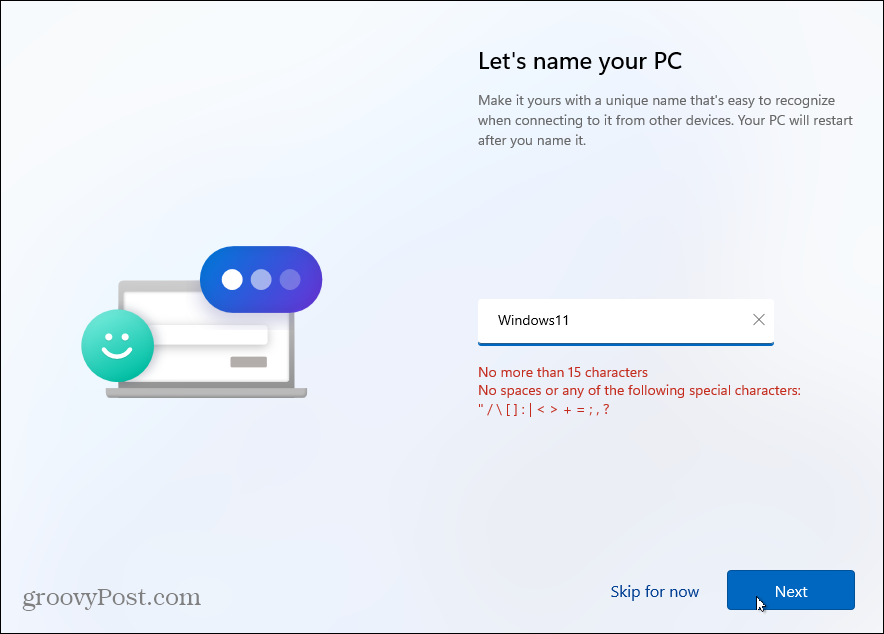 Naam Windows 11 pc
