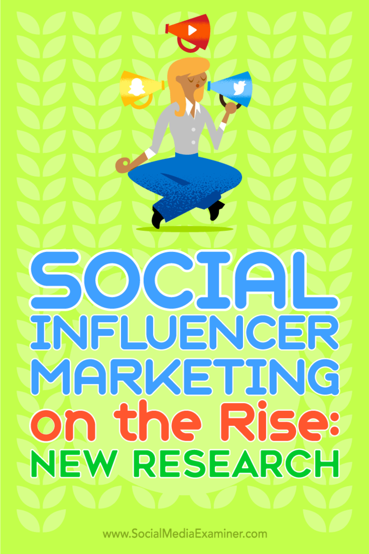 Social Influencer Marketing on the Rise: nieuw onderzoek door Michelle Krasniak op Social Media Examiner.