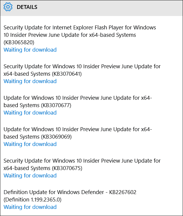 Windows 10 Build 10130 Beveiliging en bugfixes die vandaag beschikbaar zijn