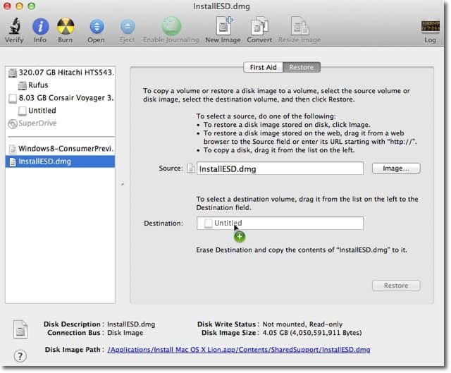 Apple OS X Lion: een opstartbare schijfkopie maken
