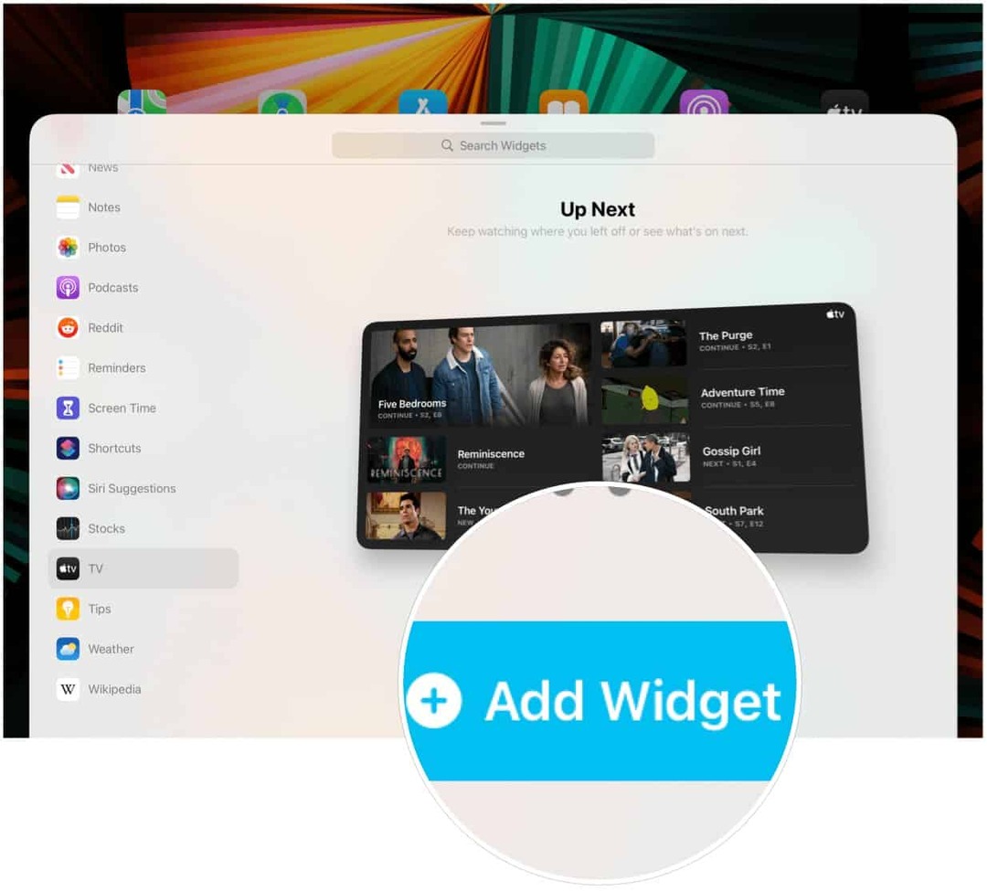 iPad widget toevoegen