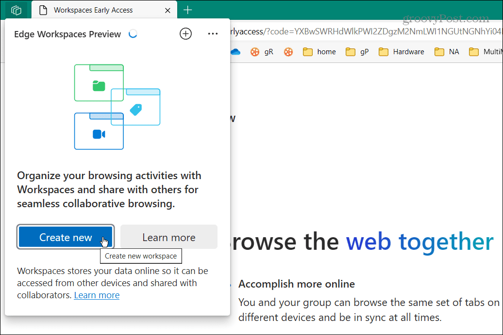 Microsoft Edge-werkruimten