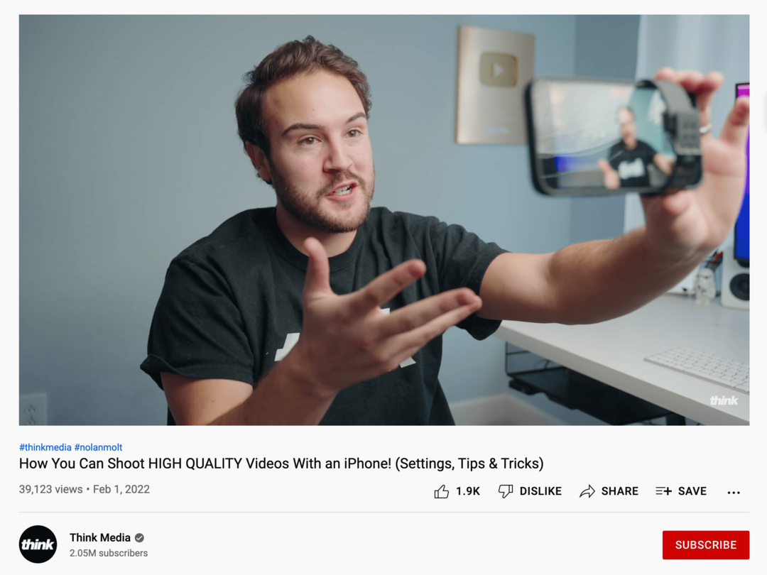 afbeelding van YouTube-video over het opnemen van video met iPhone