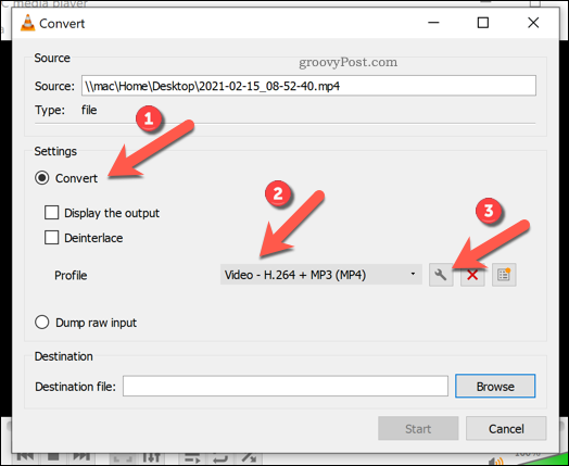 Conversie-instellingen instellen in VLC op Windows