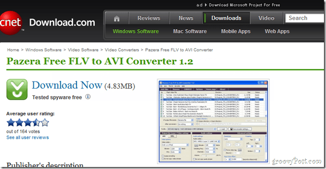 Panzera FLV naar AVI Downloader