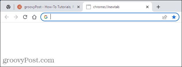 Een lege pagina 'Nieuw tabblad' in Chrome