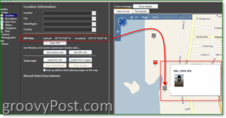 Microsoft Pro Photo Tools GPS Voeg metagegevens toe voor GEO:: groovyPost.com