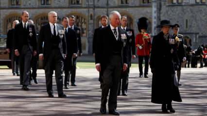 Het koninkrijk Engeland is zwart geworden! Afbeeldingen van de begrafenis van Prins Philip ...