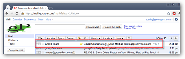 Gmail-inbox - verificatie-e-mail