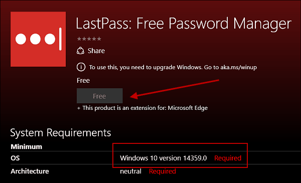 LastPass-extensie voor Microsoft Edge Komt naar Windows 10