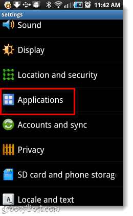 Instellingen voor Android-applicaties 