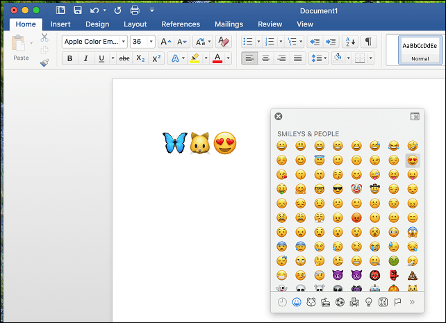 schakel emoji macos toetsenbord microsoft word in