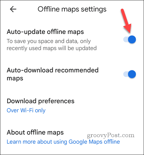 Update offline Google Maps-kaarten automatisch