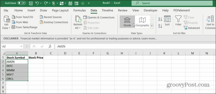voorraden importeren in Excel