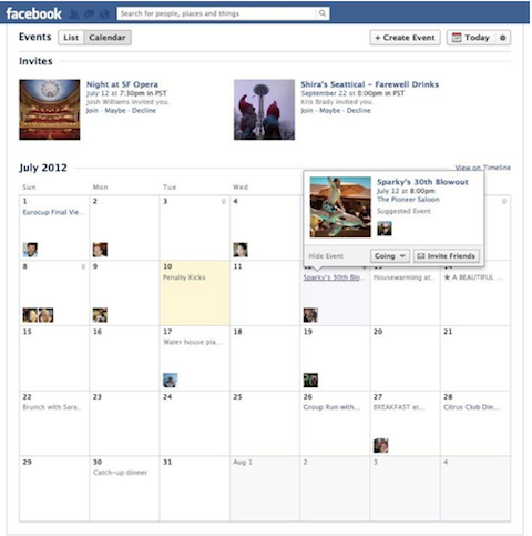 facebook evenementen kalender bekijken