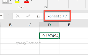 Een enkele werkbladcelverwijzing in Excel