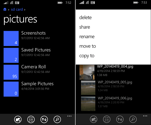 Bestanden-app Windows Phone 8-1