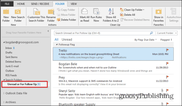 Outlook 2013: zoekmappen gebruiken om snel e-mail te vinden!