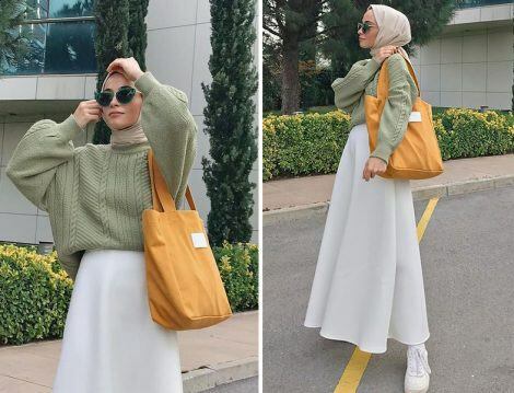 Scuba rok elegantie in hijab