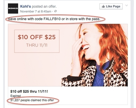 Kohls aanbieding