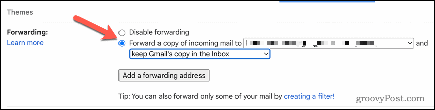 Schakel Gmail-doorsturen in
