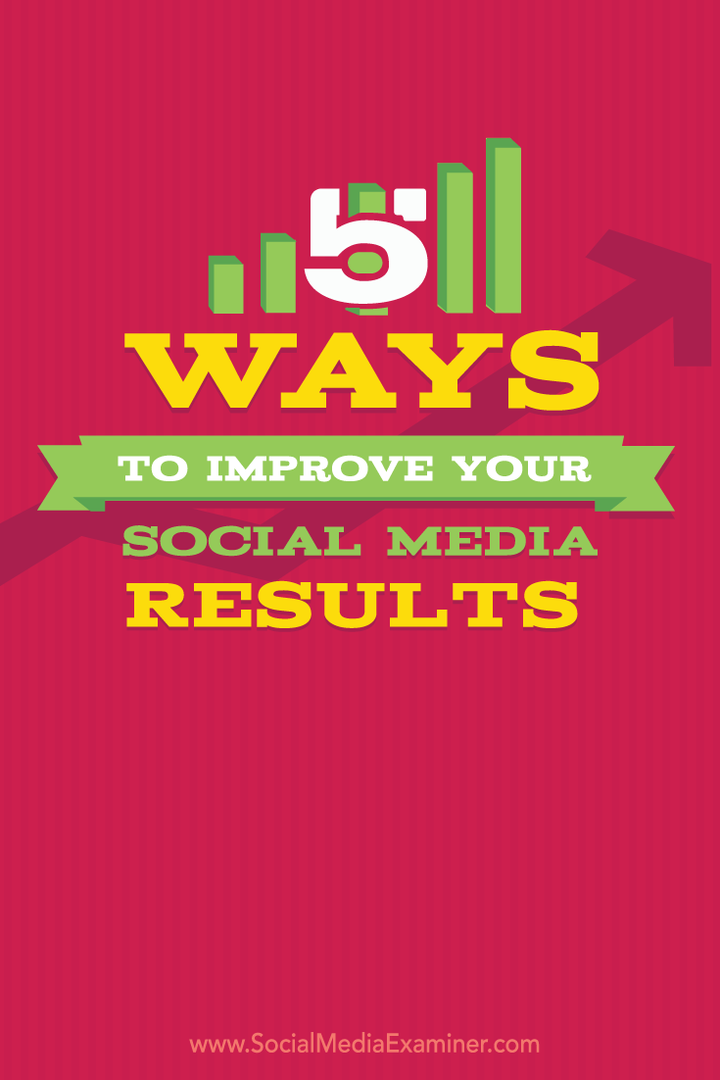 5 manieren om uw social media-resultaten te verbeteren: Social Media Examiner